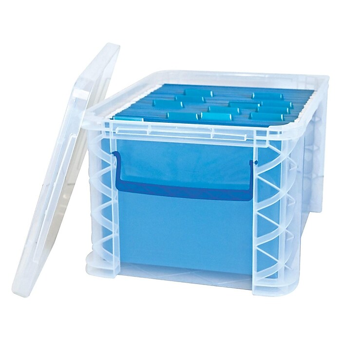 Advantus Super Stacker File Box, Letter/Legal Size, Clear (36871