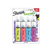 Sharpie Clear View Tank Highlighter, Chisel Tip, Assorted Colors, 8/Pack (1971843)