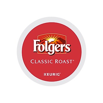 Folgers Classic Roast Coffee, Keurig® K-Cup® Pods, Medium Roast, 96/Carton (204496)