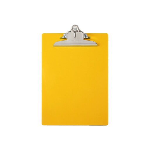 Saunders USWorks Plastic Clipboard, Letter Size, Yellow (21605) Staples