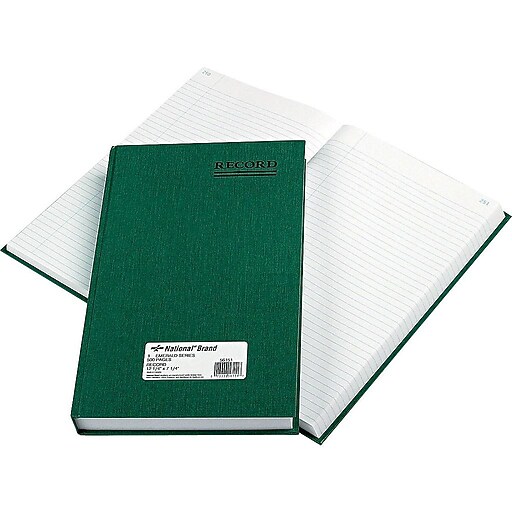 National® Green Texhide® Record Book, 71/4" x 121/4" at Staples