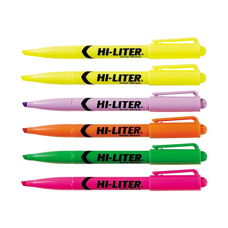 Avery Hi-Liter Stick Highlighters, Chisel, Assorted, 6/Pack (23565) image 1