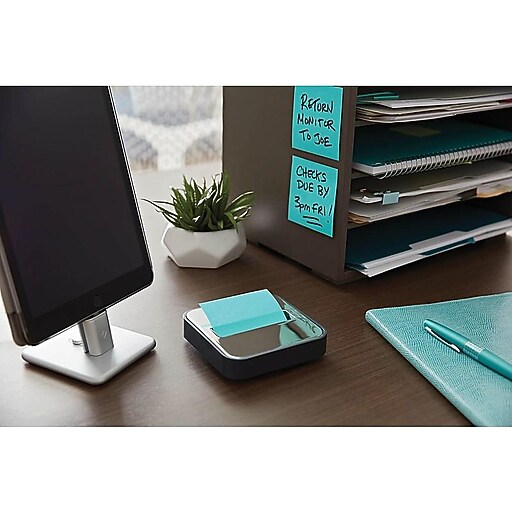Postit® Popup Notes Dispenser for 3" x 3" notes, Black with Steel Top (STL330B) Staples