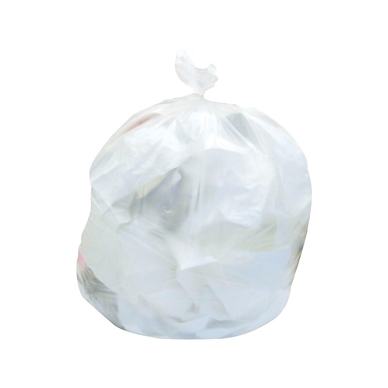 Heritage 33 Gallon Industrial Trash Bag, 33" x 46", High Density, 22 Mic, Natural, 250 Bags/Box, 10 Rolls (Z6646WN R01) image 1