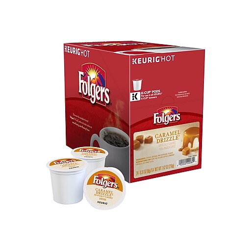 Keurig KCup Folgers Caramel Drizzle Coffee Regular 24 KCups/Pack