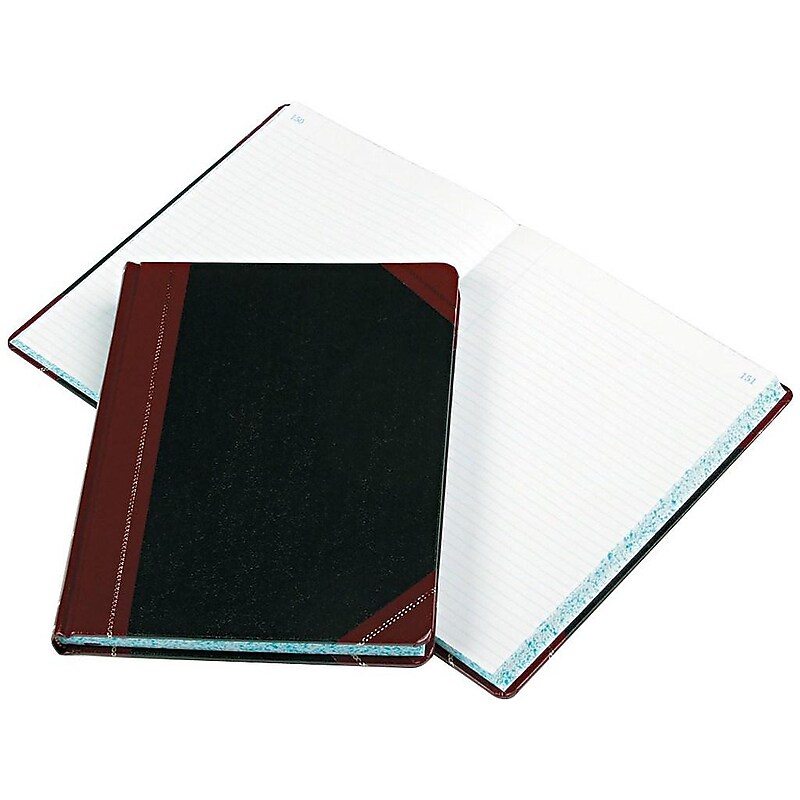 Boorum & Pease 21 Series Record Book, 8.13"W x 10.38"H, Black, 150 Sheets/Book (21-300-R) image 1