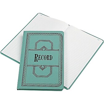 Boorum & Pease 66 Series Record Book, 7.63"W x 12.13"H x 0.75"D, Blue (66-150-R)