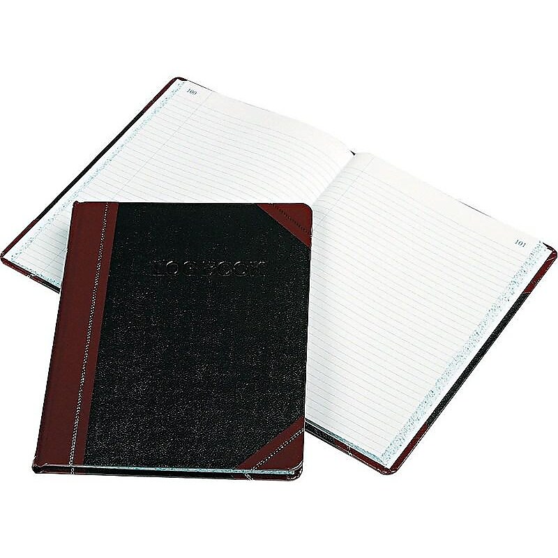 Boorum & Pease Log Record Book, 8.13"W x 10.38"H, Black, 75 Sheets/Book (G21-150-R) image 1