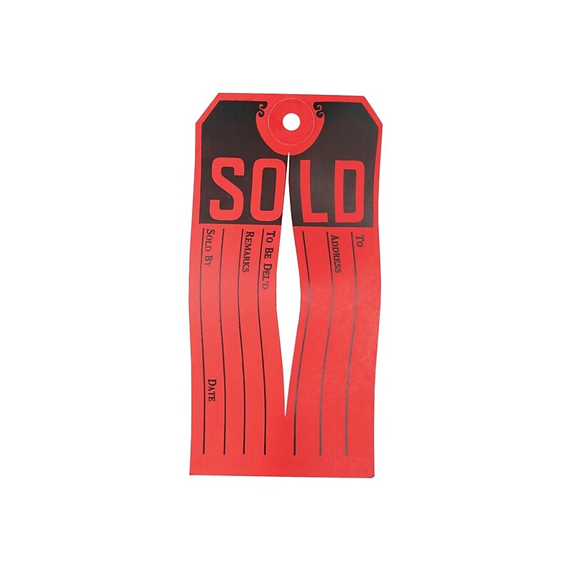 Avery 4.75" Sold Tags, Black/Red, 500 (15161) image 1