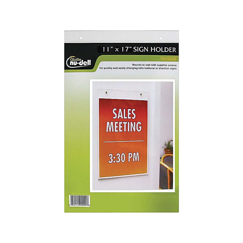 NuDell Sign Holder, 11" x 17", Clear Plastic (38017Z) image 1