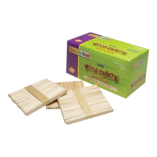  1000 Sticks, Popsicle Sticks 4.5 Inch Natural Wood