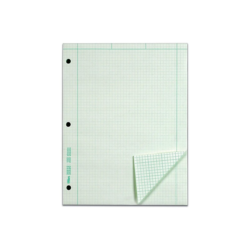 TOPS Engineering Computation Notepad, 8.5" x 11", Graph Ruled, Green tint, 100 Sheets/Pad (TOP 35510) image 1
