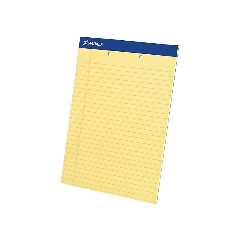 Ampad Notepads, 8.5" x 11.75", Wide Ruled, Canary, 50 Sheets/Pad, 12 Pads/Pack (TOP 20-224) image 1