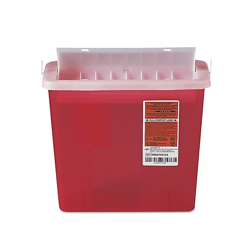 Shop Staples for DN PUSH Medline Sharps ContainerPatient Room, Red