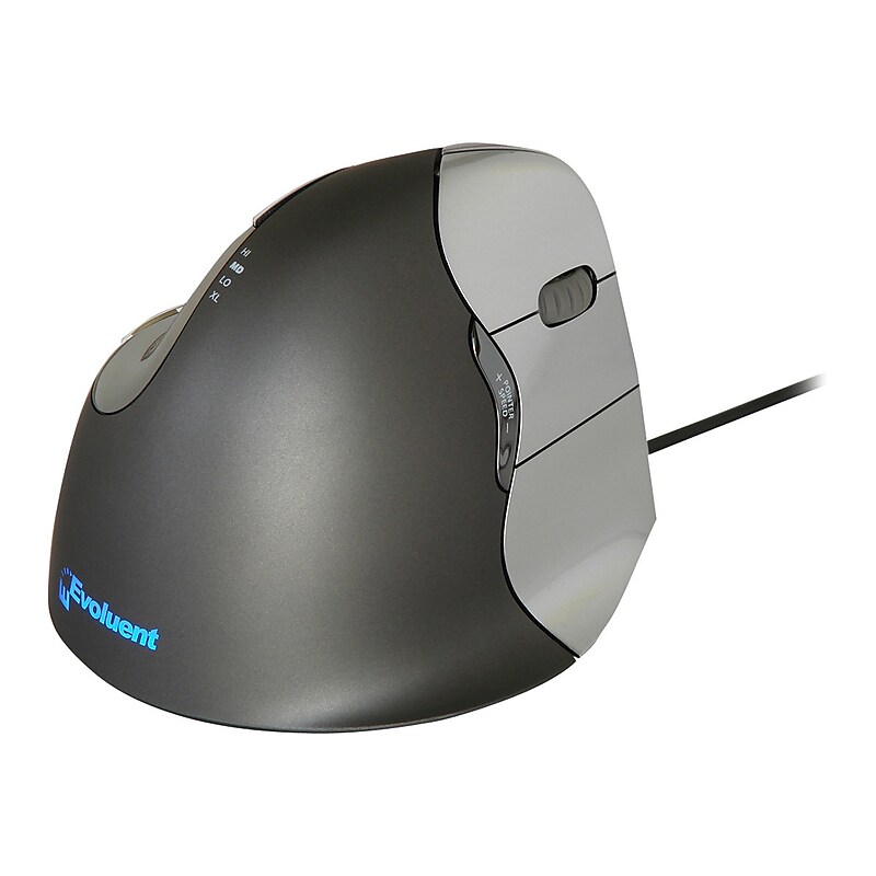 Evoluent VerticalMouse 4 Right Ergonomic Vertical Optical USB Mouse, Black (VM4R) image 1