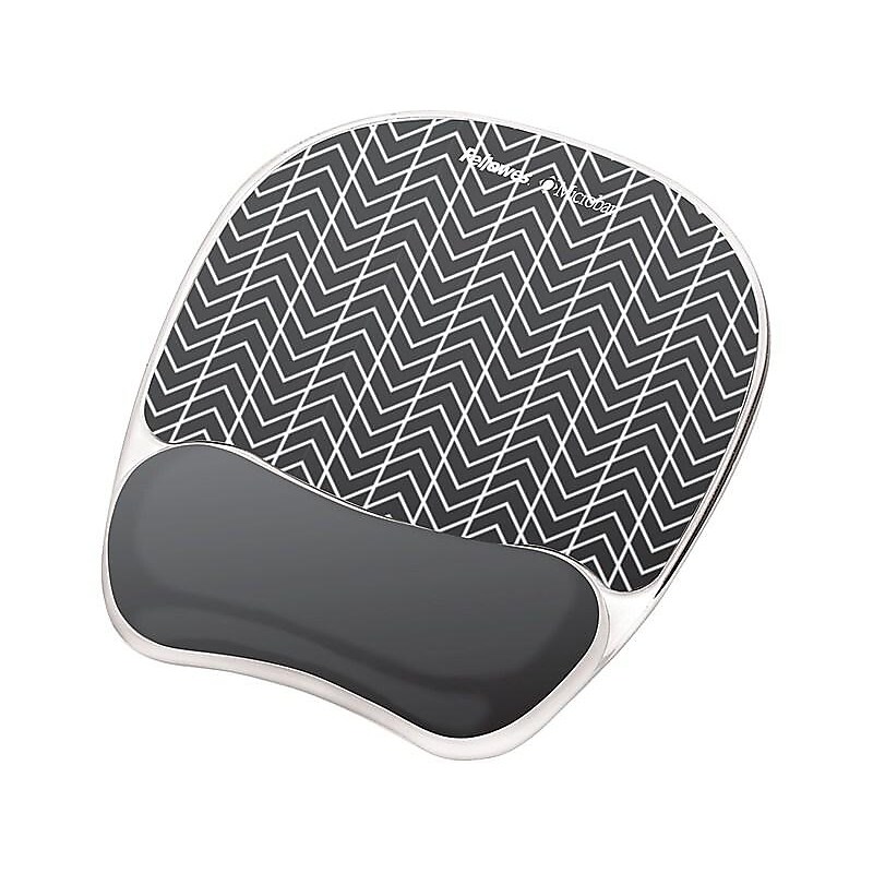 Fellowes Photo Gel Mouse Pad/Wrist Rest Combo, Black Chevron (9549901) image 1