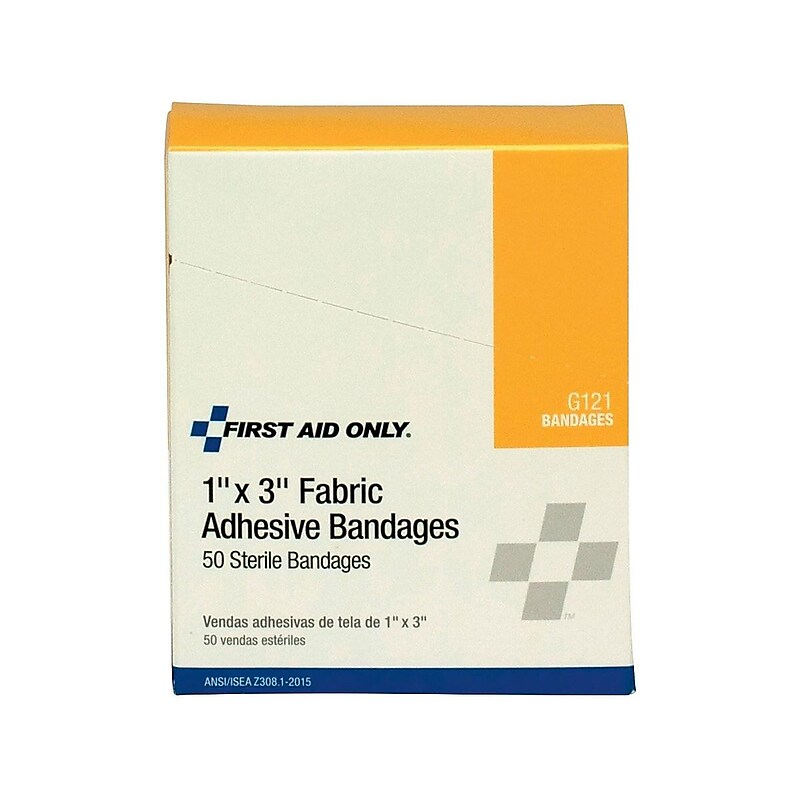 First Aid Only 1" x 3" Fabric Adhesive Bandages, 50/Box (G121/51006) image 1