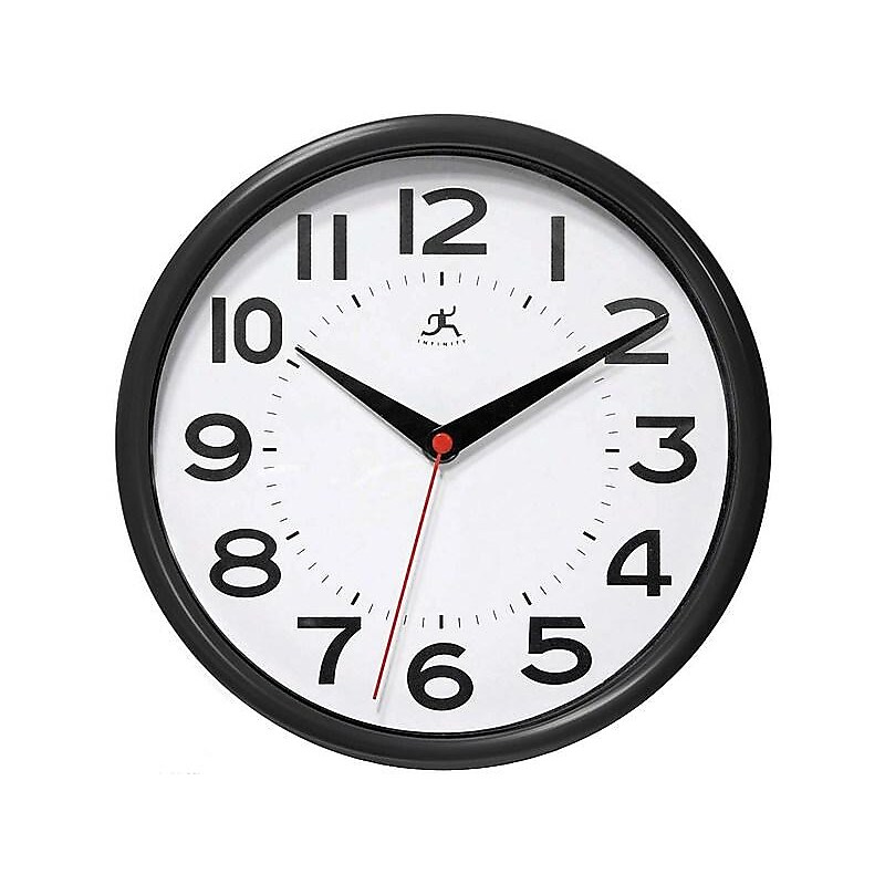 Infinity Instruments Metro Wall Clock, 9" Diameter (14220BK-3364) image 1