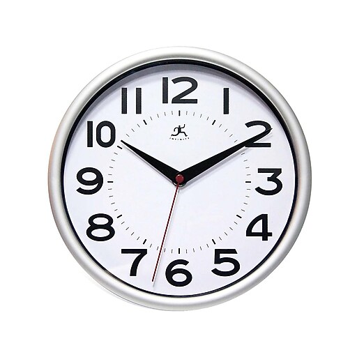 Infinity Instruments 14220SV3364 Metro Resin Analog Wall Clock, Silver