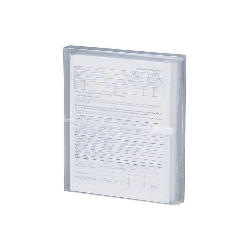 Smead Poly Wallets, 1.25" Expansion, Letter Size, Clear, 5/Pack (89661) image 1