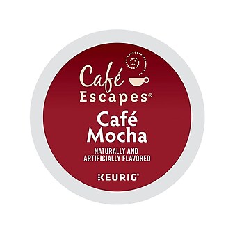 Cafe Escapes Café Mocha Coffee, Keurig K-Cup Pods, 24/Box (6803)