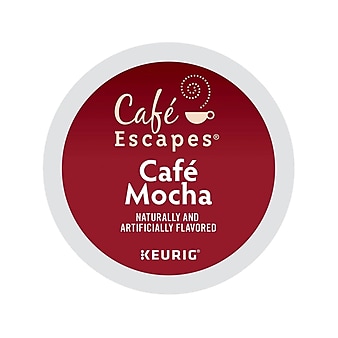 Cafe Escapes Café Mocha Coffee, Keurig K-Cup Pods, 24/Box (6803)