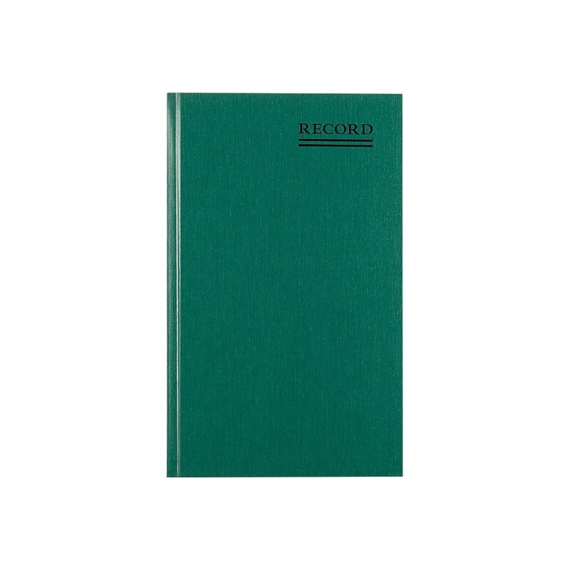 Rediform Emerald Series Record Book, 7.25"W x 12.25"H, Green, 150 Sheets/Book (56131) image 1