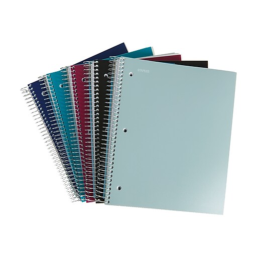 Staples Accel 5Subject Notebook, 8.5" x 11", College Ruled, 200 Sheets