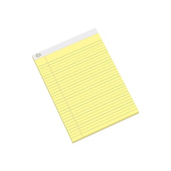 Diversity Products Solutions by Staples Notepads, 8.5" x 11.75", Wide Ruled, Canary, 50 Sheets/Pad, 12 Pads/Pack (DPS20003)
