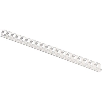 Fellowes 1/2" Plastic Binding Spine Comb, 90 Sheet Capacity, White, 100/Pack (52372)