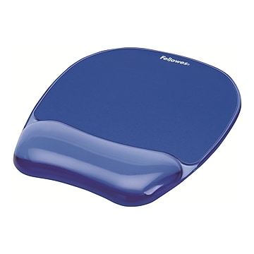 Fellowes Crystals Gel Mouse Pad/Wrist Rest Combo, Blue (91141)