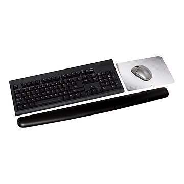 3M™ Gel Wrist Rest for Keyboard and Mouse, Easy to Clean Leatherette Cover with Antimicrobial Protection, Black (WR340LE)