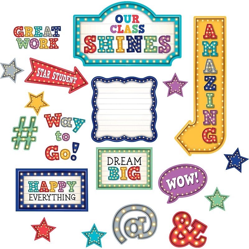 Teacher Created Resources Marquee Our Class Shines Bulletin Board Set, 54 Piece (TCR3603) image 1