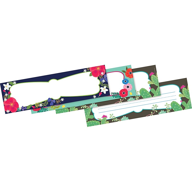 Barker Creek Petals & Prickles School Name Plates, 12" x 3.5", 36/Pack (BC1445) image 1