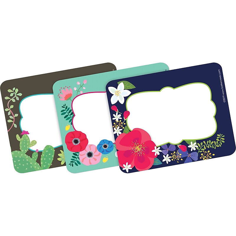 Barker Creek Self-adhesive Petals & Prickles School Name Tags, 45/Pack (BC1545) image 1