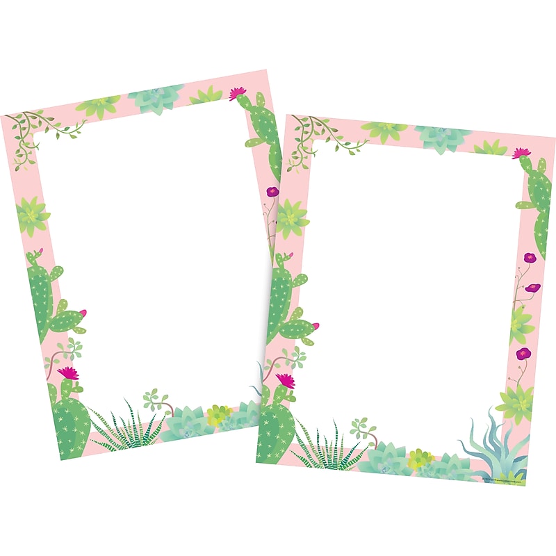 Barker Creek Petals & Prickles Computer Paper, 8.5" x 11", 60 lbs., Multicolored, 100 Sheets/Pack (BC3881) image 1