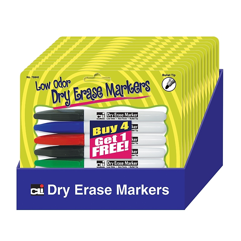 Charles Leonard Low Odor Dry Erase Markers, 5 Per Pack, 12 Packs (CHL76840ST) image 1