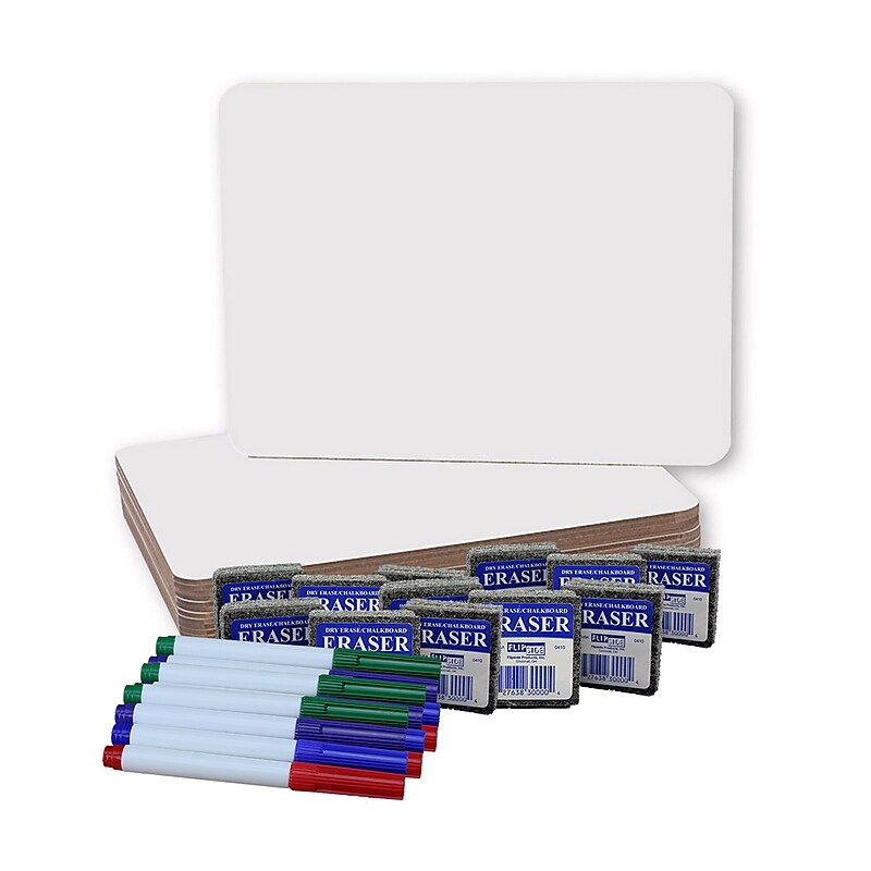 Flipside Magnetic Dry Erase Whiteboard Set, 9" x 12", 12/Pack (FLP31004) image 1