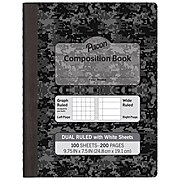 Pacon® Composition Book, Dual Ruled, White Pages, 9.75" x 7.5", Gray, Pack of 6 (PACMMK37164)