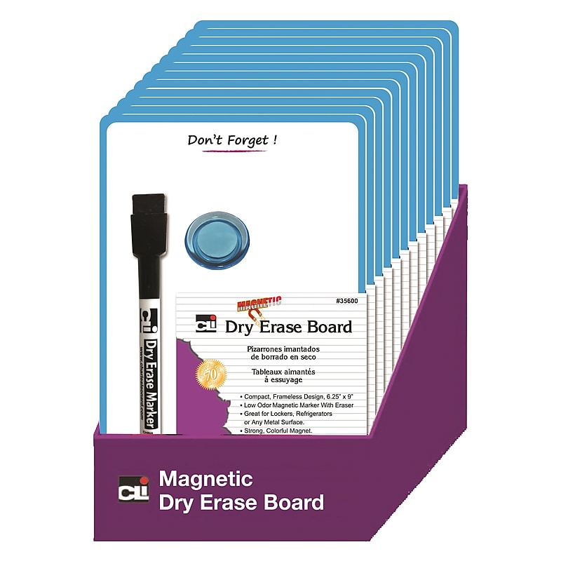 Charles Leonard Don't Forget Magnetic Laminate Dry-Erase Whiteboards, 6.25" x 9", 12/Box (CHL35600ST) image 1