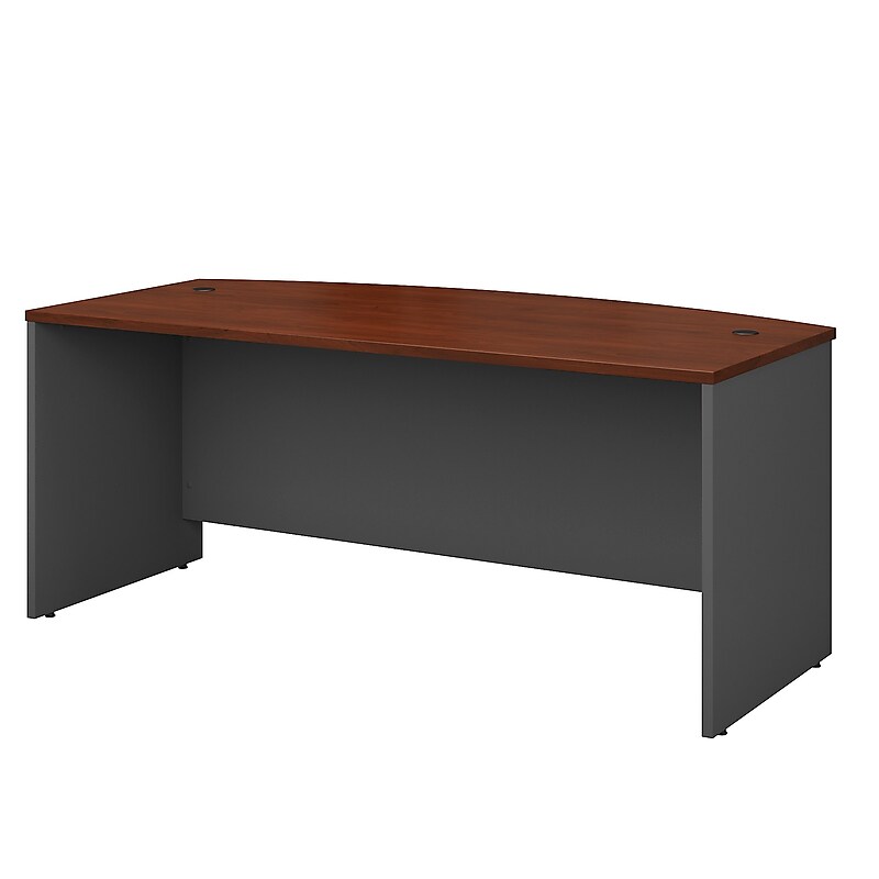 Bush Business Furniture Westfield 72"W Bow Front Desk, Hansen Cherry/Graphite Gray (WC24446) image 1