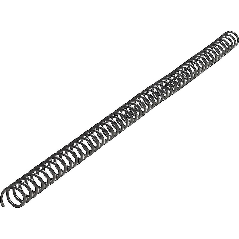 Spiral Binding 1/4" Plastic Coil Binding Spine, 25 Sheet Capacity, Black, 100/Box (334106BLAC) image 1