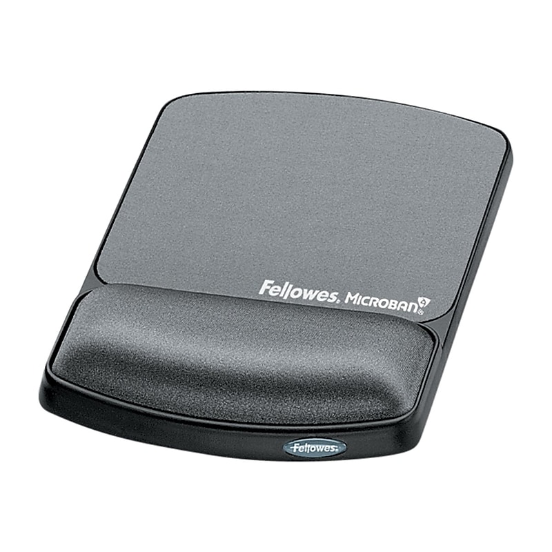 Fellowes Microban Gel Mouse Pad/Wrist Rest Combo, Graphite (9175101) image 1
