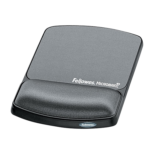 Fellowes Microban Gel Mouse Pad/Wrist Rest Combo, Graphite (9175101)