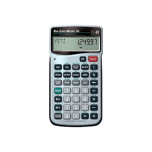 Black, Silver, 9 Digits Battery/, Black, Silver Calculated Industries Real Estate Master Pocket Calculator Financial Calculator Calculator Pocket Calculators