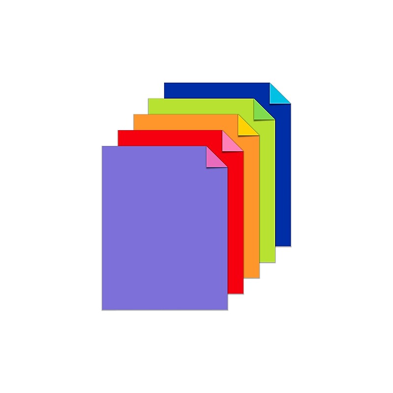 Astrobrights Double-Color 70 lb. Cardstock Paper, 8.5" x 11", Assorted Colors, 80 Sheets/Pack (98883) image 1