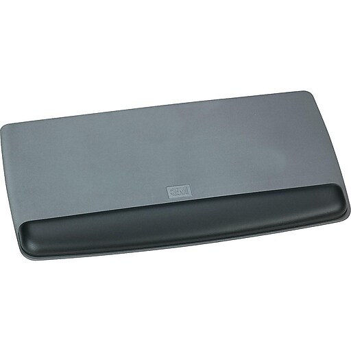 3M Antimicrobial Gel Wrist Rest Platform, Black / Metallic Gray, 1"(H