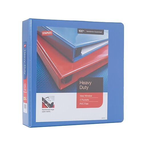 2" Staples® HeavyDuty View Binder with SlantD™ Rings Staples