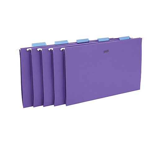 Staples® Colored Hanging File Folders, 5Tab, Legal, Purple, 25/Box (419218) Staples