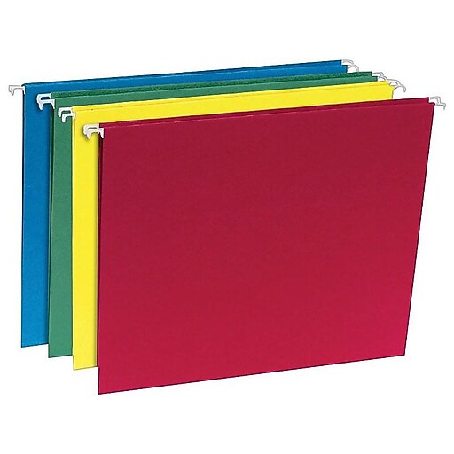 Staples Recycled Hanging File Folders, 5 Tab, Letter Size, Assorted, 20/Box (452827) at Staples